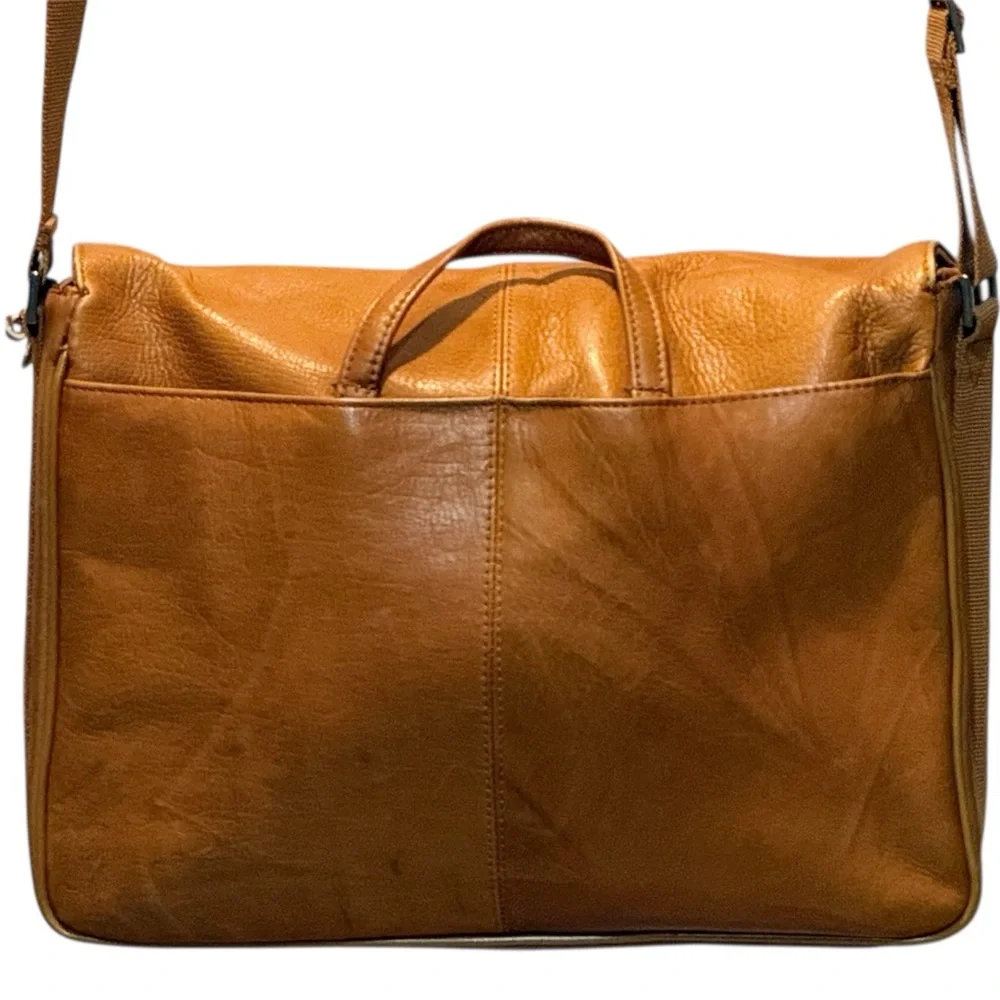 Kenneth Cole Reaction Men's Tan Leather Messenger Bag